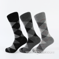 jacquard geometric pattern length socks for men